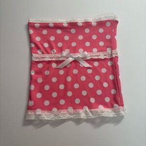 hot pink polka dot tube top